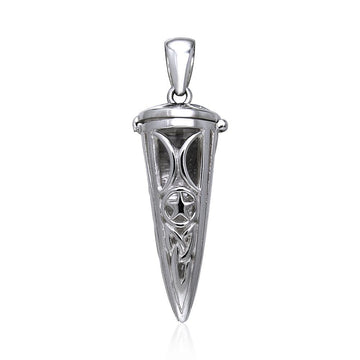 Witch Celtic Triquetra Knot Silver Pendulum Pendant TPD154 - Jewelry